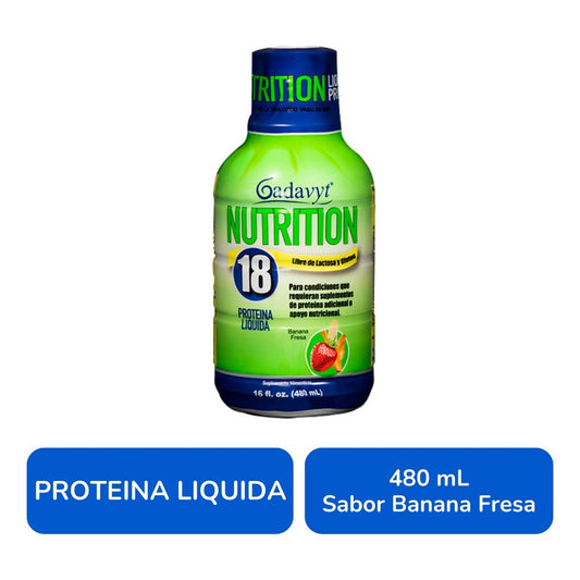 Gadavyt Nutrition 18 Sabor Banana Fresa 480 Ml Suplemento Banana/fresa