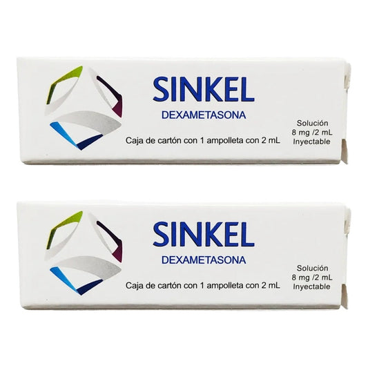 Sinkel Dexametasona 8mg 2 Cajas  Con 1 Amp. 2ml C/u Dankel