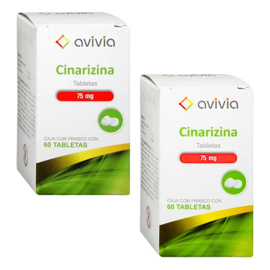 Cinarizina 75 Mg 2 Cajas Con 60 Tabletas C/u Avivia Pharma