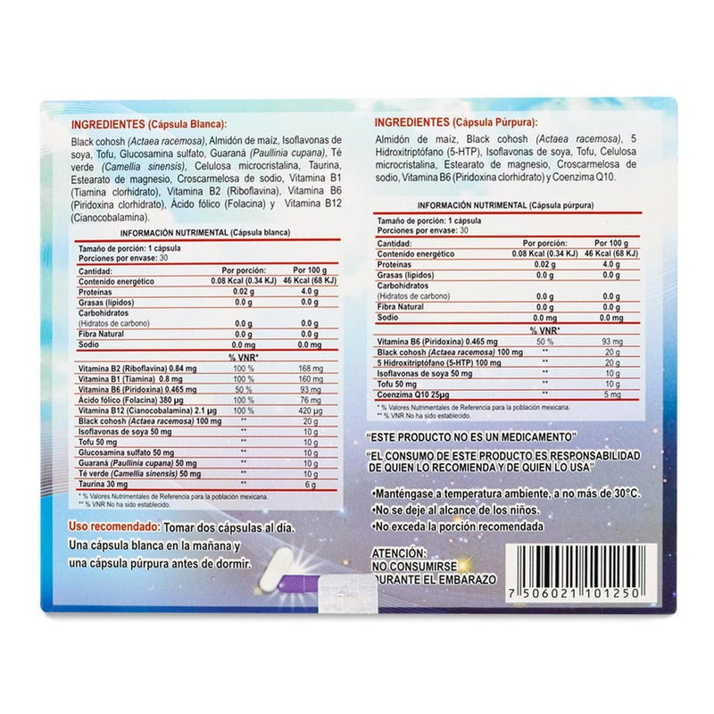 Xtrofex Día Y Noche Caja C/60 Capsulas Menopausia Sabor No