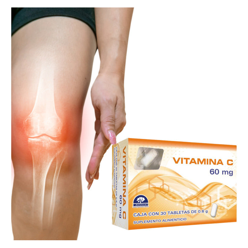 Vitamina C Caja Con 30 Tabletas 60 Mg Natutech Sin Sabor
