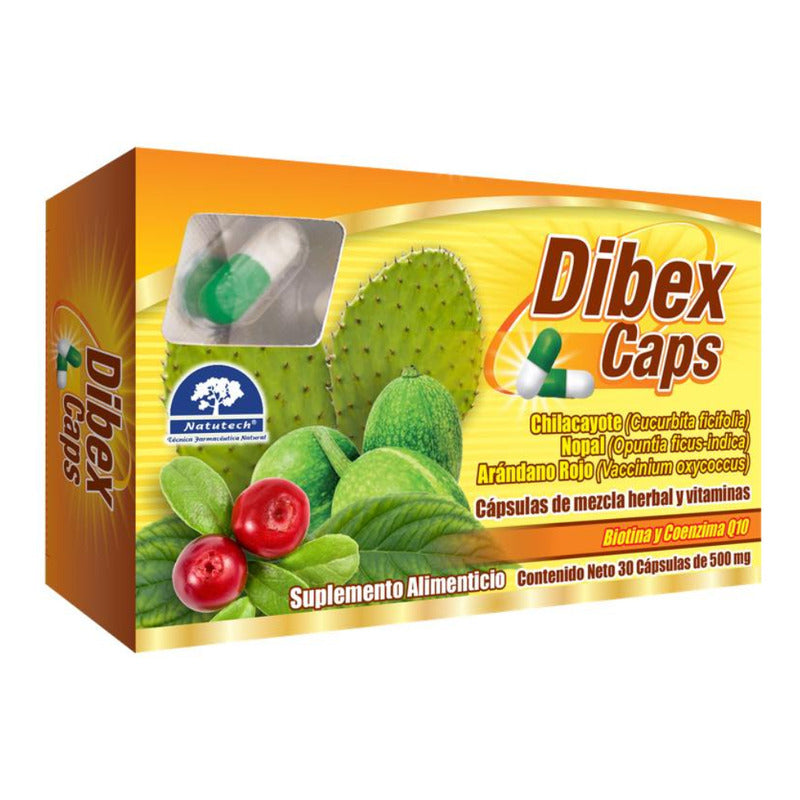 Dibex Caps 30 Caps 500mg Chilcayote / Nopal Natutech N/a
