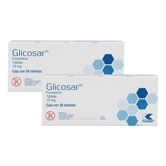 Glicosar Pravastatina 10 Mg 2 Cajas Con 30 Tabletas C/u