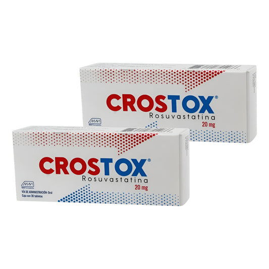 Crostox Rosuvastatina De 20mg 2 Cajas Con 30 Tableas C/u