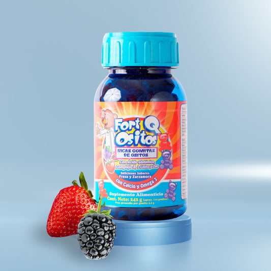 Suplemento En Gomitas Forti Q Ositos Multivitamínico Sabor Fresa Y Zarzamora X 242g