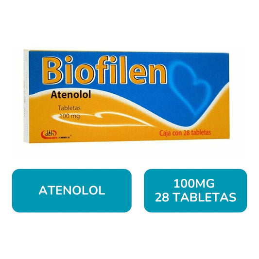 Biofilen Atenolol 100 Mg 28 Tabletas - Degorts Chemical