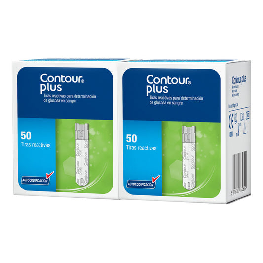 Contour Plus Paquete Con 100 Tiras Reactivas Para Glucómetro
