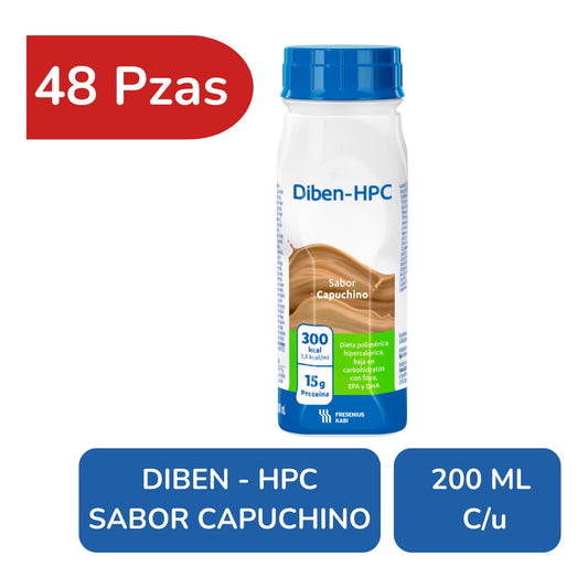 Diben Hpc Capuchino 48 Botellas 200 Ml C/u Dieta Polimérica Capuchino