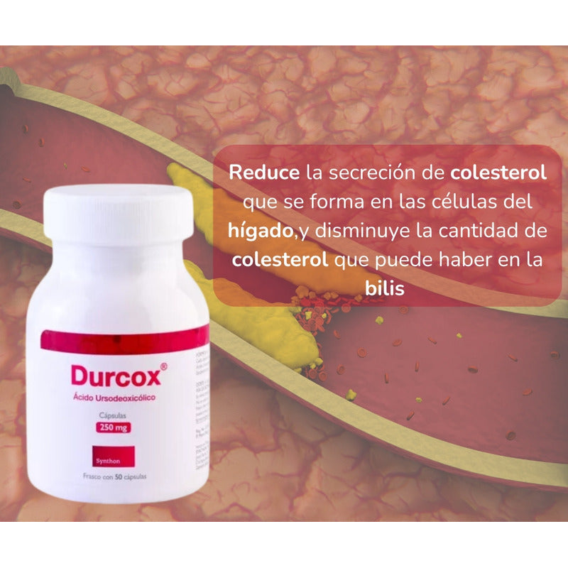 Durcox Acido Ursodeoxicolico 250 Mg 2 Botes 50 Capsulas C/u