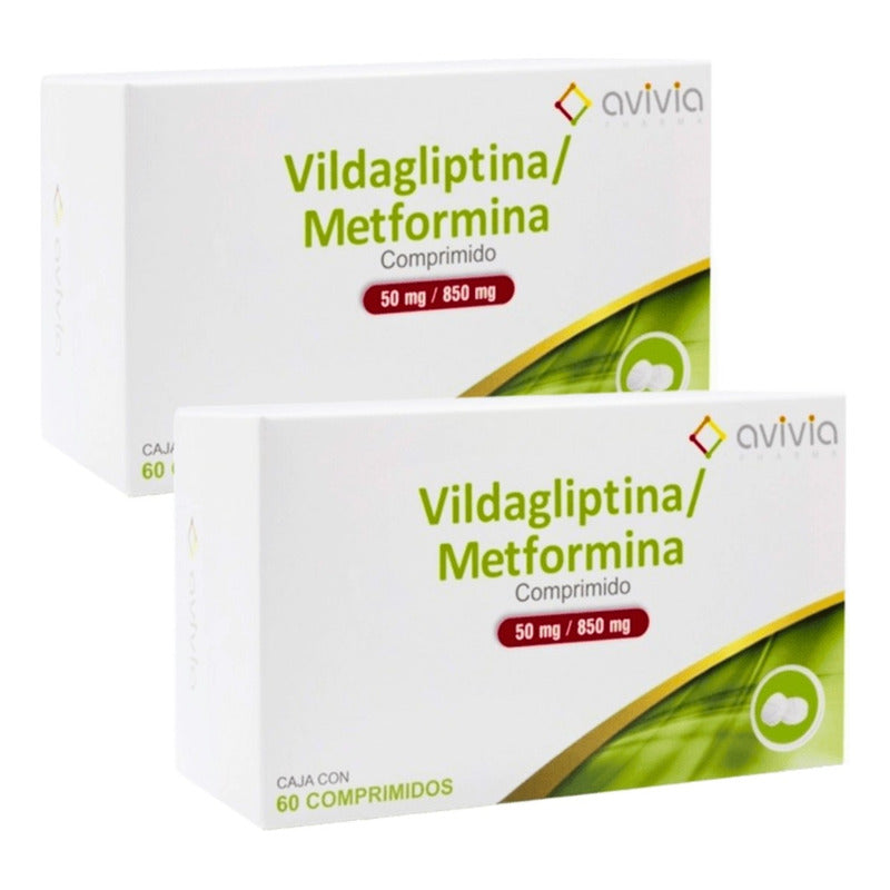 Vildagliptina / Metformina 50 Mg/850 Mg 2 Cajas 60 Tabs C/u