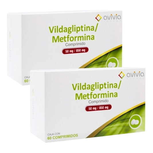 Vildagliptina / Metformina 50 Mg/850 Mg 2 Cajas 60 Tabs C/u