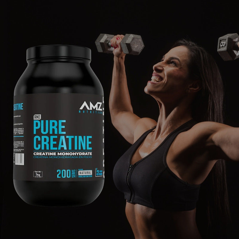 Amz Pure Creatine, Creatina Monohidratada En Polvo 1 Kg. Natural