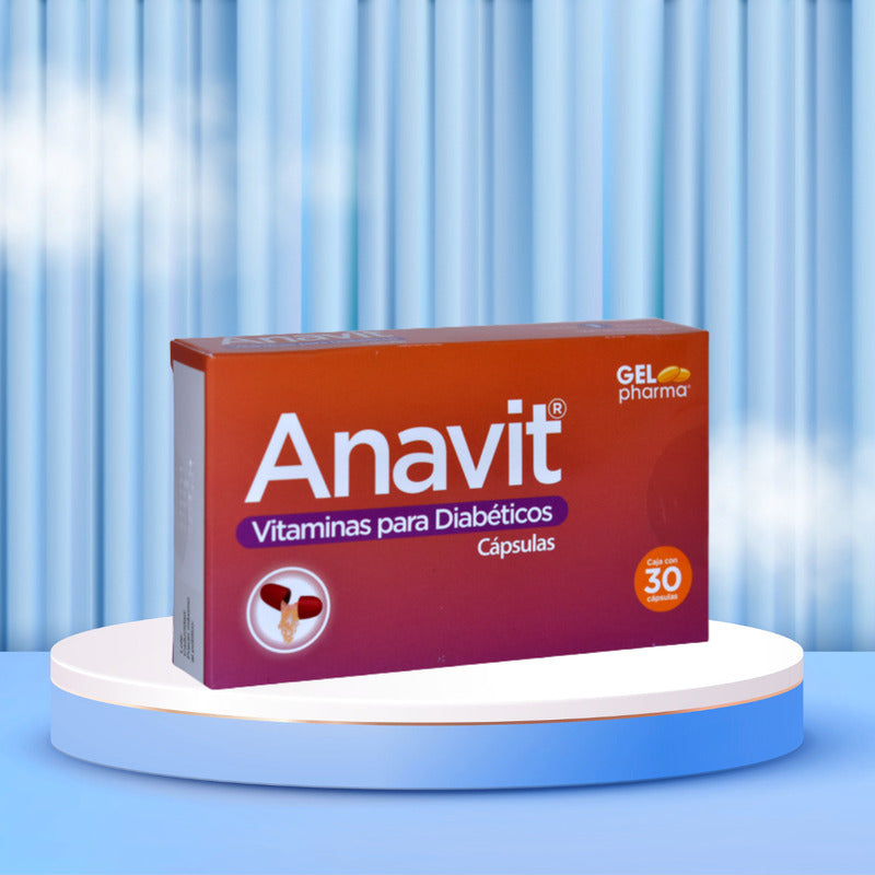 Anavit Vitaminas P/ Diabéticos 3 Cjs 30 Caps Gelpharma Sin Sabor