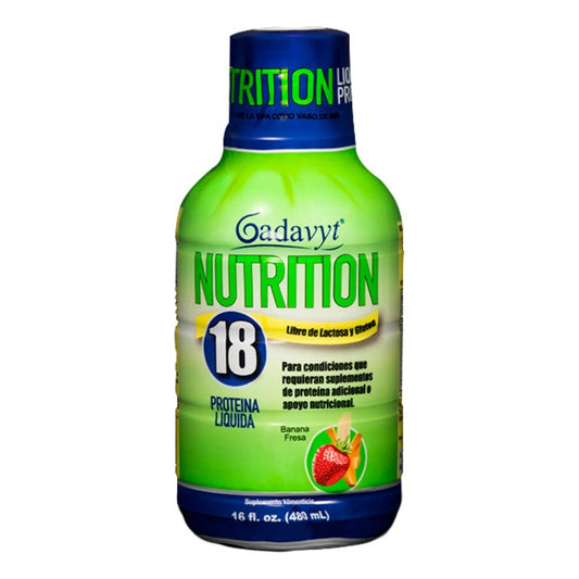 Gadavyt Nutrition 18 Sabor Banana Fresa 480 Ml Suplemento Banana/fresa