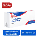 Clorfenamina Compuesta 500 Mg 5 Cjas 10 Tabletas C/u Randall