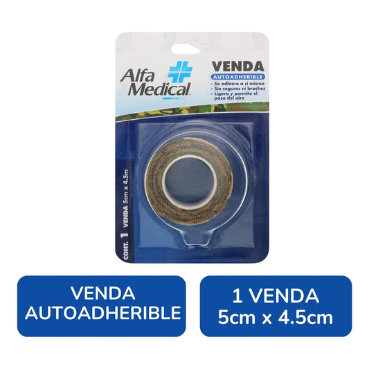 Venda Autoaherible 5 Cm X 4.5 M Color Camuflaje Alfa Medical Camuflaje