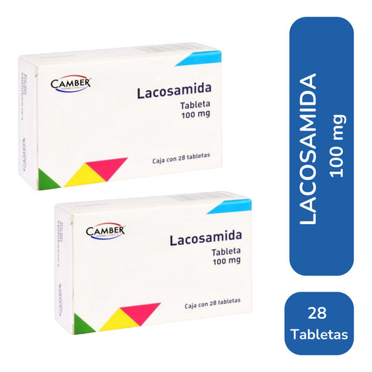 Lacosamida 100 Mg 2 Cajas 28 Tabletas C/u Camber