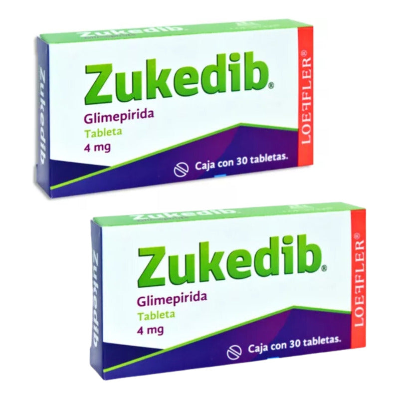 Zukedib Glimepirida 4 Mg 2 Cajas Con 30 Tabletas C/u
