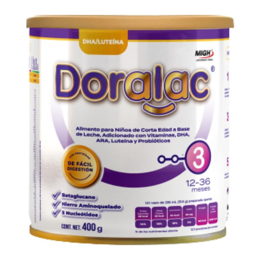 Doralac Etapa 3 Fórmula Infantil Premium 400g 12 - 36 Meses