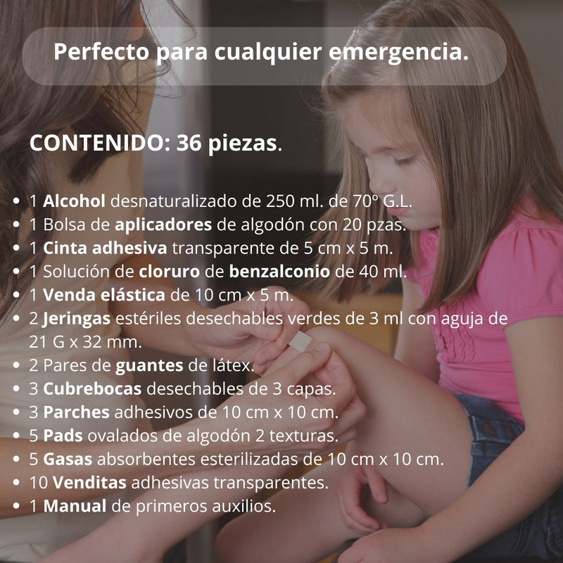 Botiquín Primeros Auxilios Grande Con 36 Piezas Alfa Medical