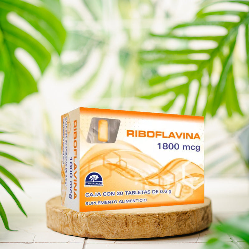 Riboflavina Caja Con 30 Tabletas De 1800 Mcg Natutech Sin Sabor