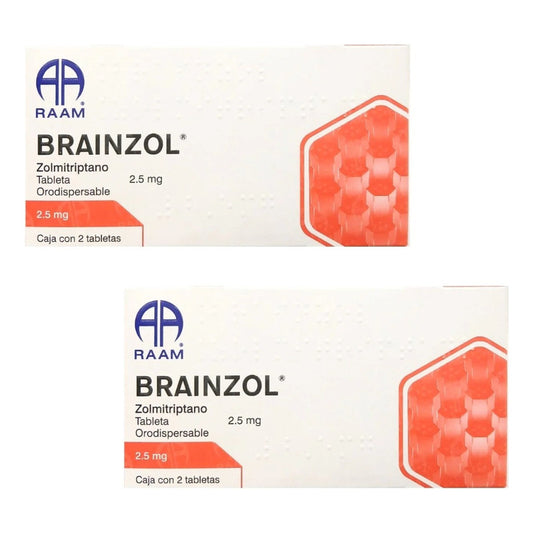 Brainzol Zolmitriptano 2.5 Mg 2 Cajas 2 Tabletas C/u Raam