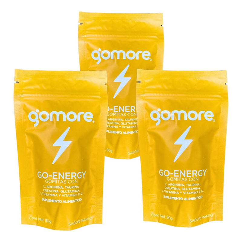 Gomore Go-energy Creatina, Glutamina, Arginina 3 Bolsas 90g Sabor Mango