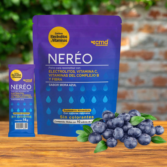 Neréo Suplemento Alimenticio 10 Sobres 14 G Multivitamínico Sabor Mora Azul