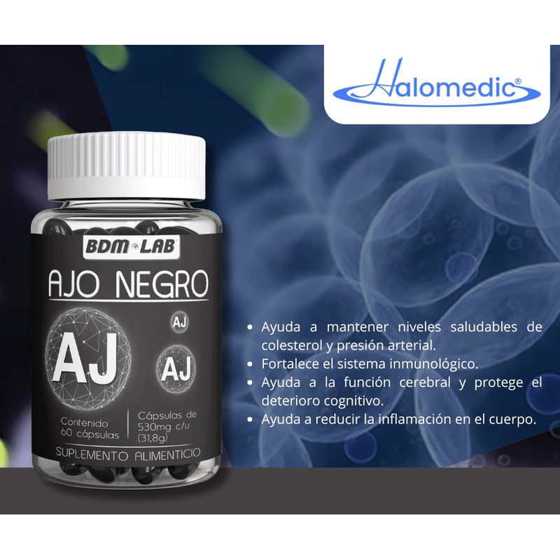 Ajo Negro Bdm Lab Pack Con 120 Capsulas Sin Sabor