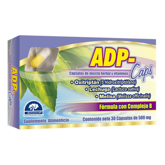 Adp Caps 500 Mg 30 Cápsulas Suplemento Alimenticio Natutech Sin Sabor