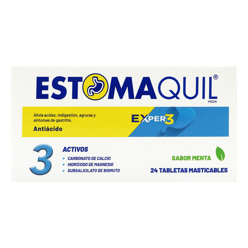 Estomaquil Exper3 Tableta Masticable Caja con 24 Tabletas Higia