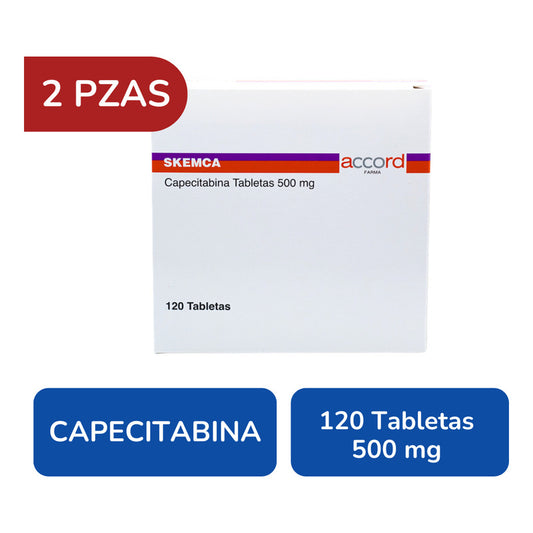 Skemca Capecitabina 500 Mg 2 Cjs 120 Tabs C/u Accord Farma