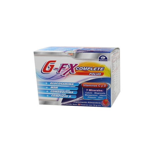 G-fx Complete Polvo C/20 Sobres / Glucosamina, Msm Natutech Sabor Frambuesa