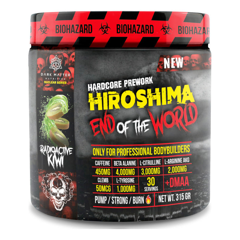Preentrenador Pre Entreno Hiroshima Potencia Extrema 30 Serv Sabor Kiwi 315g