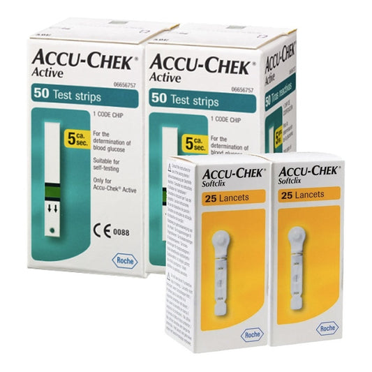 Paquete Accu-chek Active 100 Tiras Y 50 Lancetas