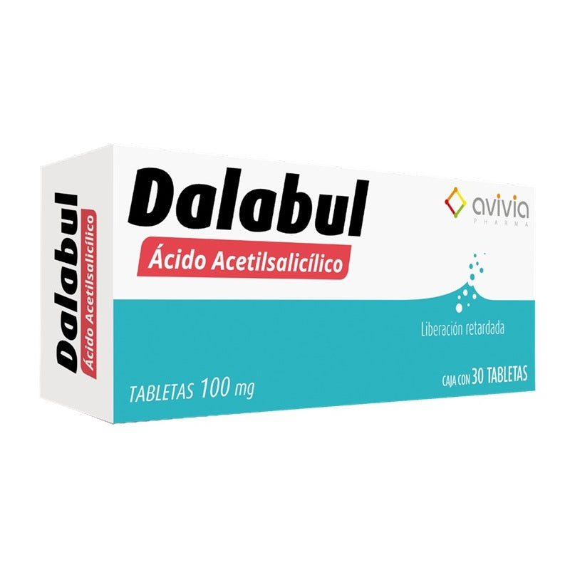 Avivia Dalabul Ácido Acetilsalicílico 100 mg Caja con 30 Tabletas