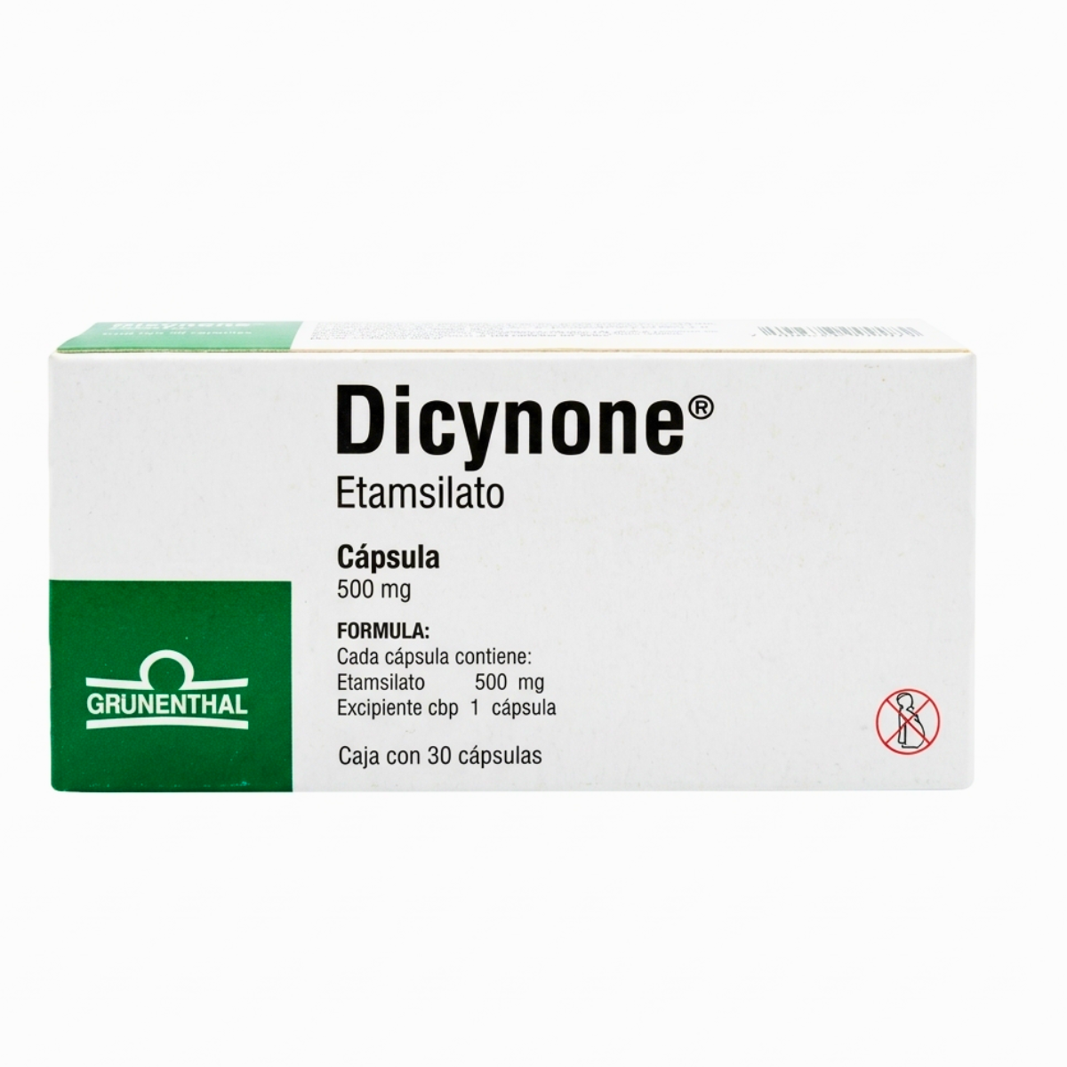 Dicynone Etamsilato 500 mg caja con 30 cápsulas Grunenthal