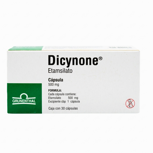 Dicynone Etamsilato 500 mg caja con 30 cápsulas Grunenthal