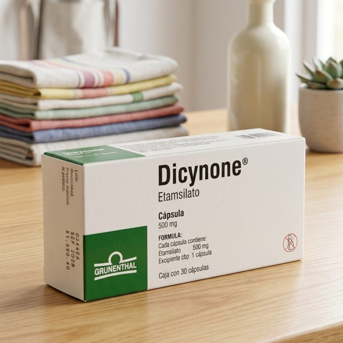 Dicynone Etamsilato 500 mg caja con 30 cápsulas Grunenthal