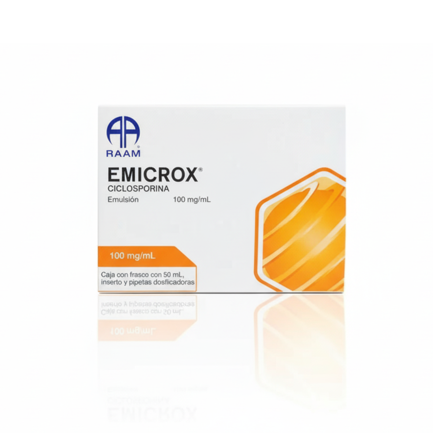 Emicrox Ciclosporina 100 Mg/ml Emulsión 50ml Con Pipetas