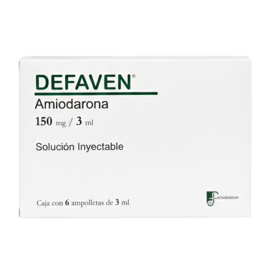 Defaven Amiodarona 150mg/3ml 6 Amp. Inyectables Farmadextrum