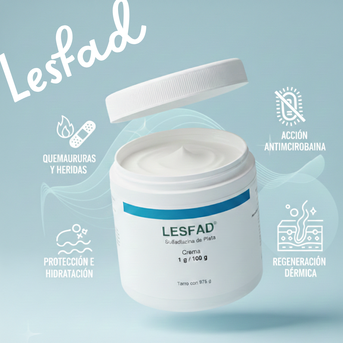 Lesfad Crema Sulfadiazina De Plata 1% 375g Fragancia Sin Fragancia