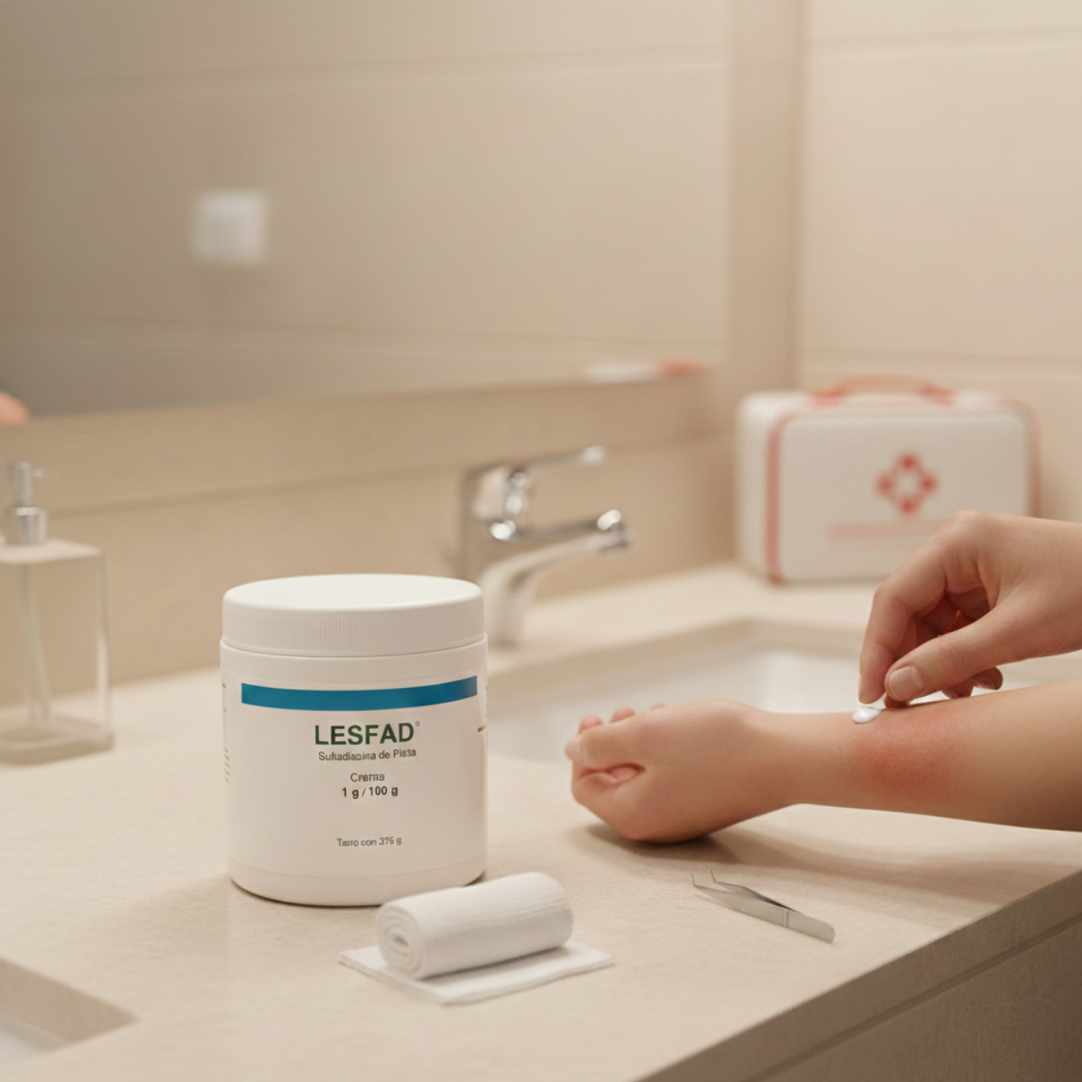 Lesfad Crema Sulfadiazina De Plata 1% 375g Fragancia Sin Fragancia