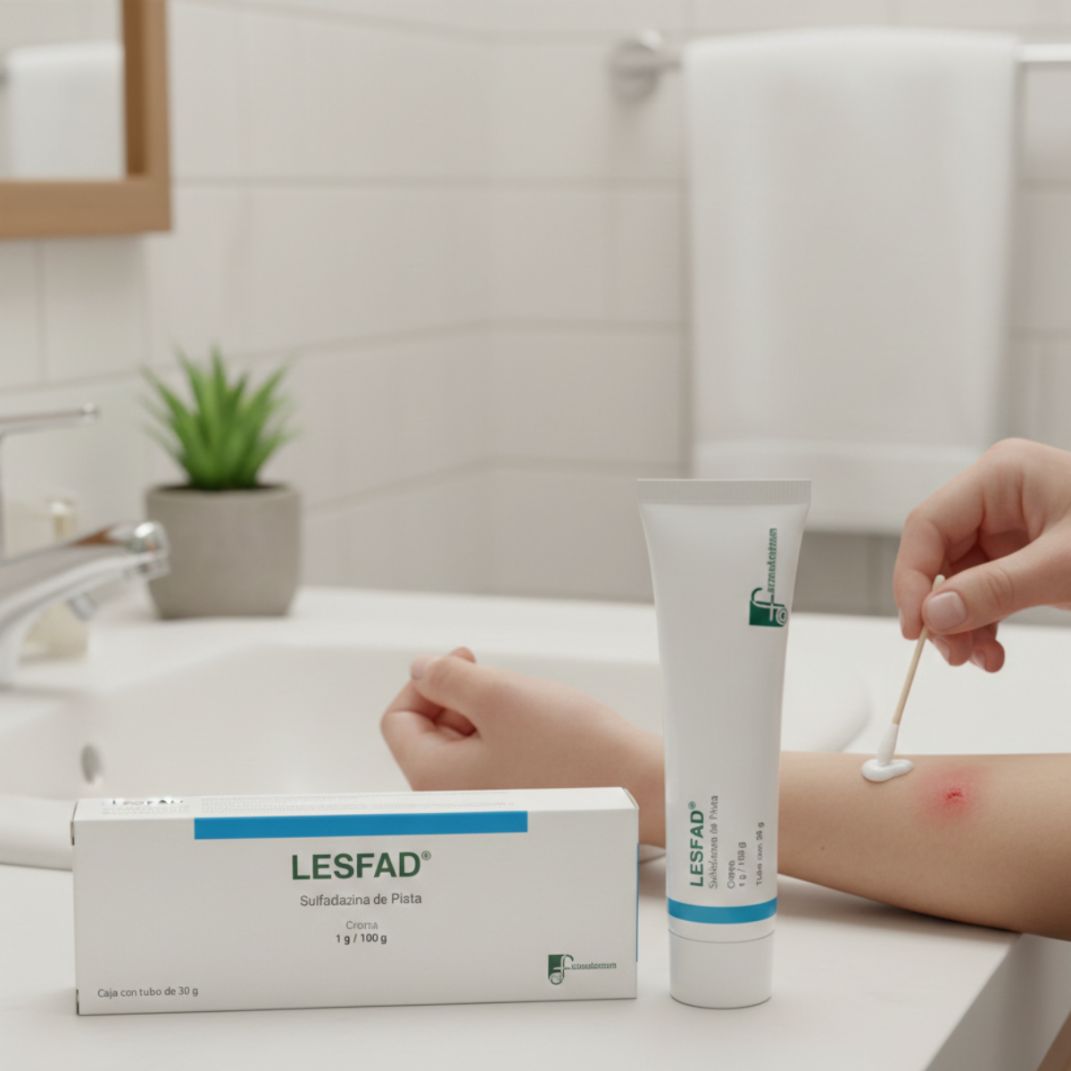 Lesfad Sulfadiazina De Plata 1 G Tubo Con 30 G Farmadextrum Sin Aroma