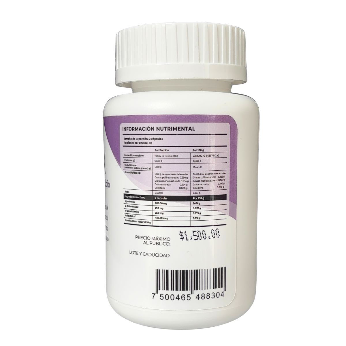 Fenifol Ex 60 Cápsulas con Myo Inositol, D-chiro, Ácido Fólico, Suplemento genérico de Inofolic