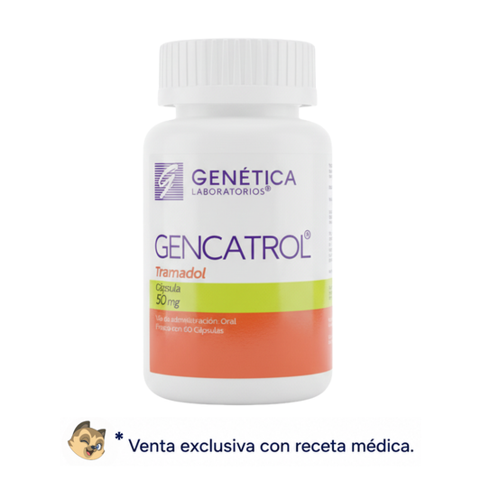 Gencatrol Tramadol 50 mg Frasco con 60 Cápsulas Génetica