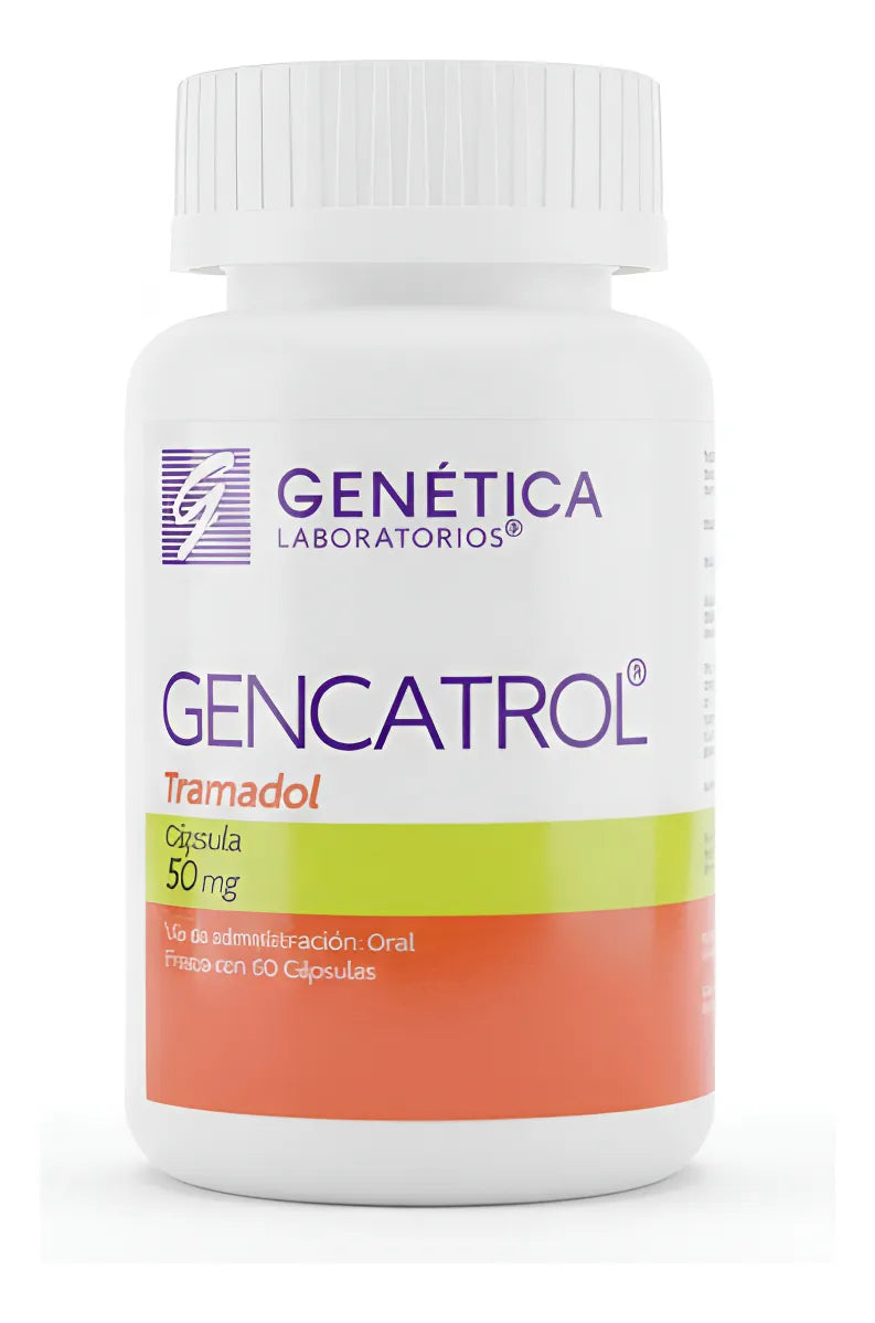 Gencatrol Tramadol 50 mg Frasco con 60 Cápsulas Génetica