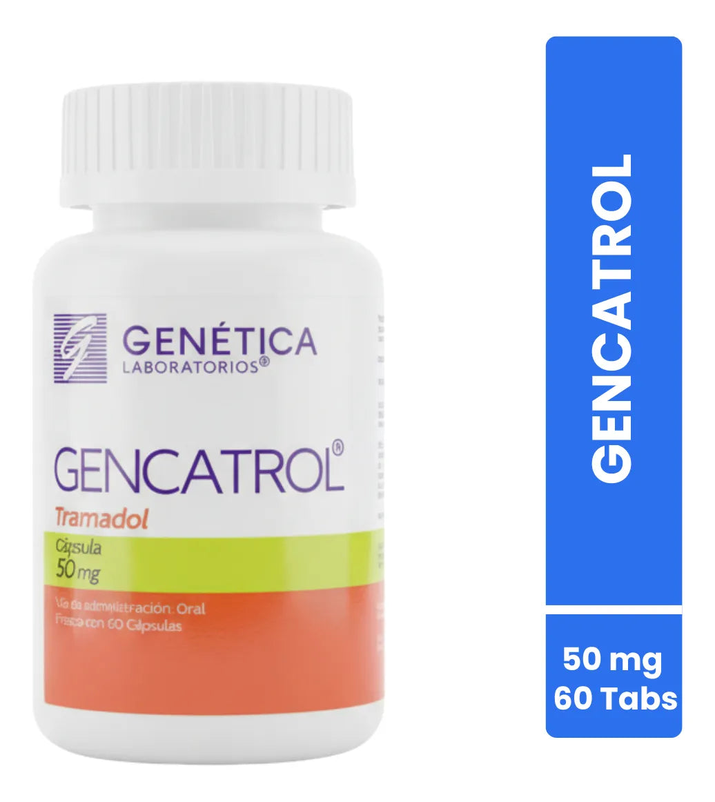 Gencatrol Tramadol 50 mg Frasco con 60 Cápsulas Génetica