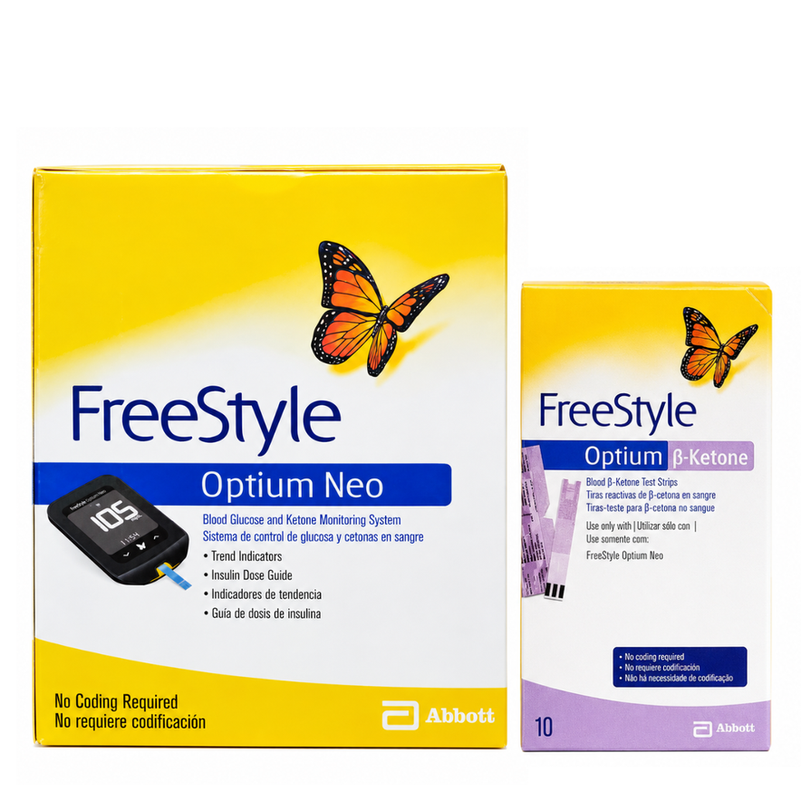 Glucómetro Abbott Optium Neo Cetonas Con 10 Tiras Negro