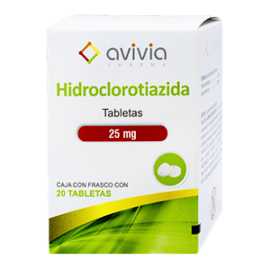 Avivia Hidroclorotiazida 25 mg Caja con 20 Tabletas